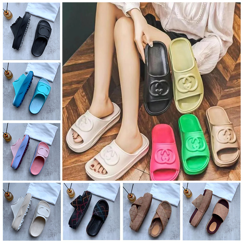 

Luxury Slippers Slide Brand Designers Women Ladies soft Hollow Platform Sandals Women's Slide Sandal With Lnterlocking G Lovely Sunny Beach Woman Shoes Slippers, Triple white
