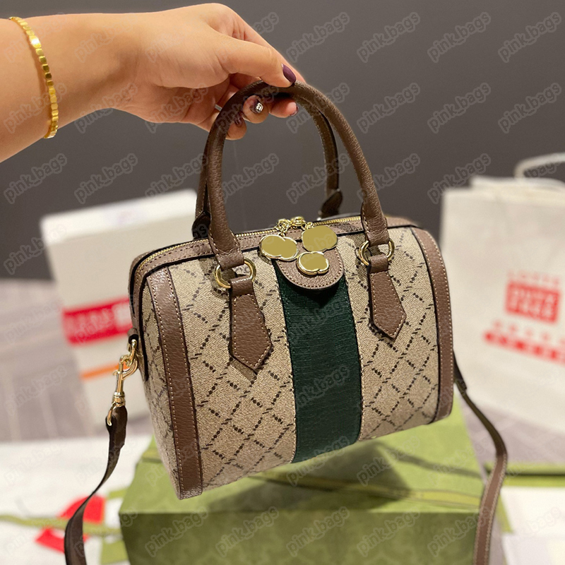 

Designer Ophidia Boston Bag Famous Tote Handbag Luxury Ladies Vintage Double Shoulder Large Capacity Travel Cross Body Bags 2304061BF, Gu-brown