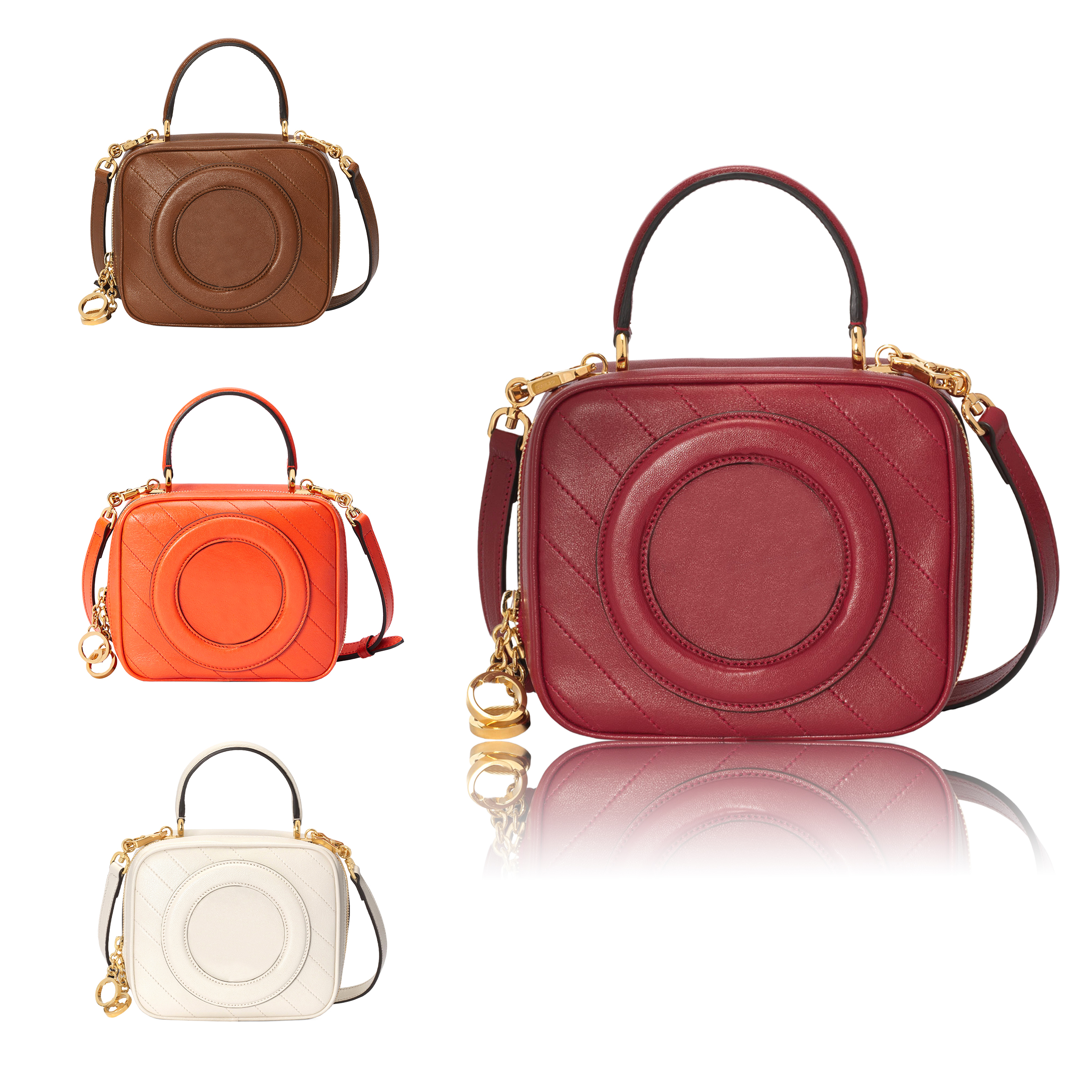 

Genuine leather blondie large tote bag luxury shoulder fashion clutch Double G designer duffle bags Womens men saddle with strap Round handbag summer cross body bag, Orange