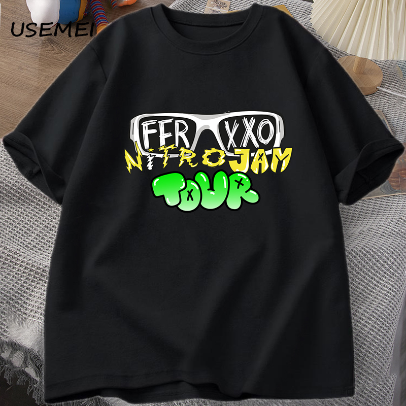 

Men's T Shirts Feid Ferxxo kaus Pria Wanita 90s Rapper pria musim panas katun lengan pendek uniseks Streetwear ukuran besar 230515, Grey
