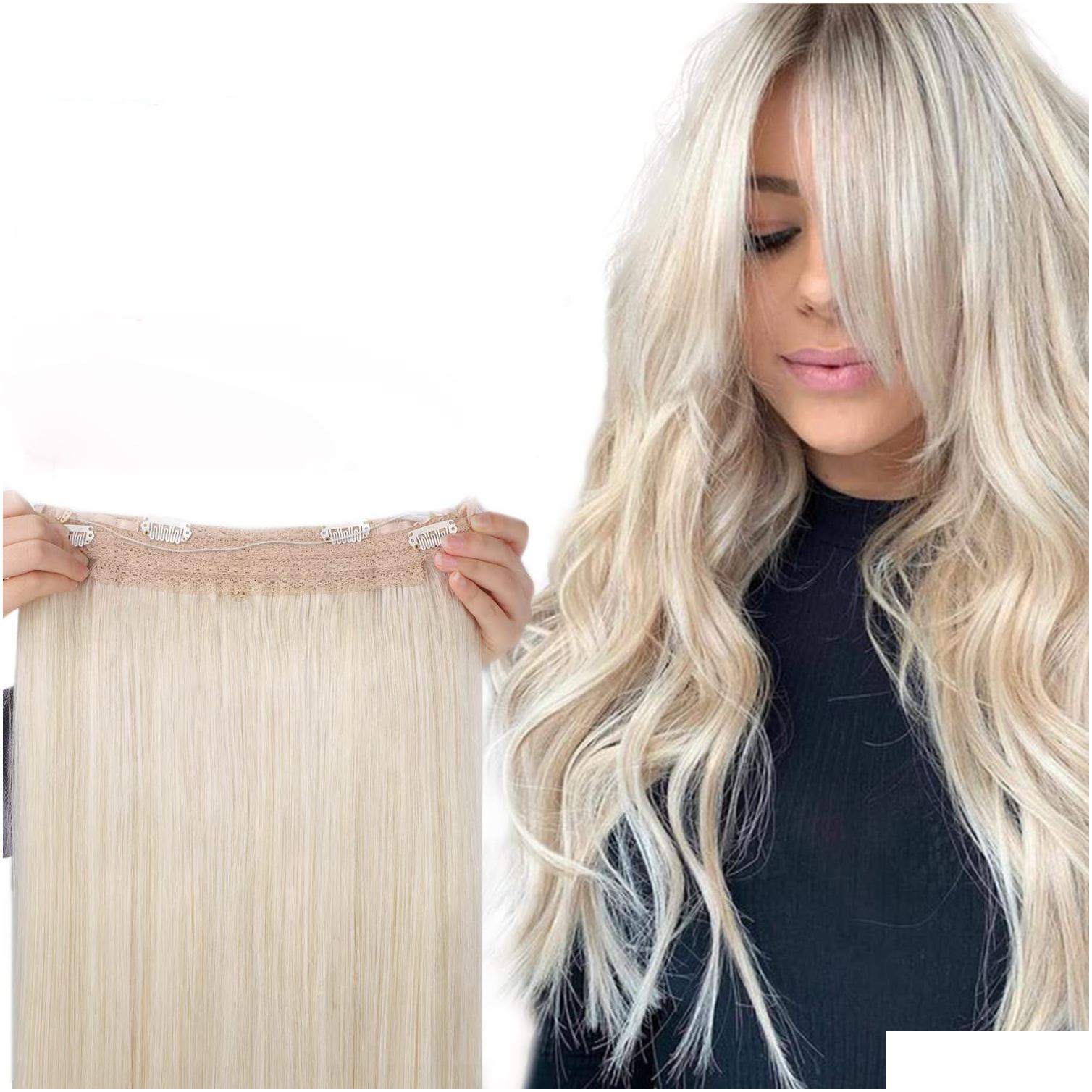 human hair products on the market slilcone ring on halo hair flip hair extensions with 100g one pack