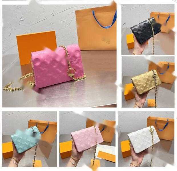 

POCHETTE COUSSIN Designer Chain Bag Puffy Soft Lambskin Embossed Monograms Pattern Luxurys Handbag Designers Flap WOC Women Cross Body