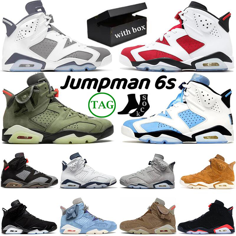 

Jumpman 6 Basketball Shoes retro 6s Cool Grey Toro University Blue Red Oreo Georgetown Midnight Navy Cactus Jack Black Infrared UNC mens trainers sports sneakers, #30