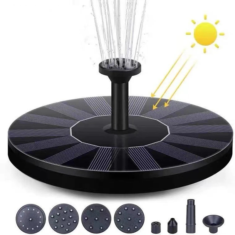 

Solar Fountain Water Pump Floating Garden Pond Tank, Black