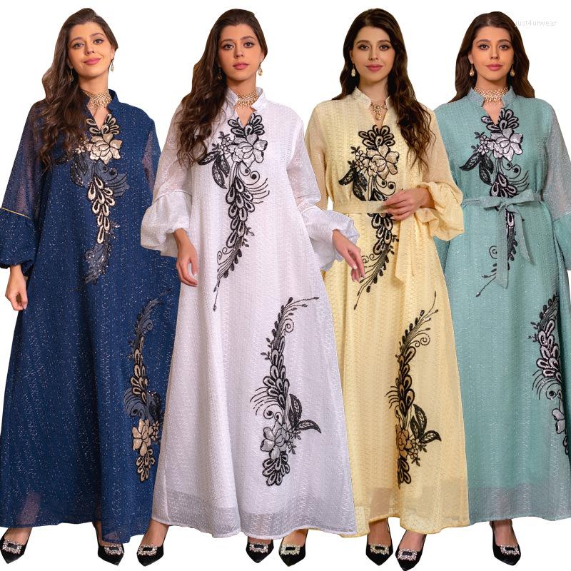 

Casual Dresses Abayas For Women Dubai Luxury Ramadan Muslim Fashion Dress Caftan Marocain Wedding Party Occasions Long Djellaba Femme, Blue dress