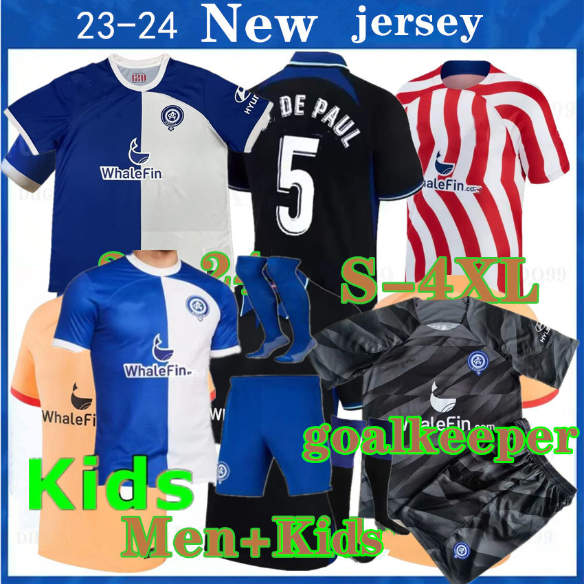 

23 24 Griezmann soccer jerseys 120th JOAO FELIX ATLETICO MADRID 2023 2024 M. LLORENTE KOKE CORREA CARRASCO R. DE PAUL camiseta football shirts goalkeeper suit S 4XL, Kids