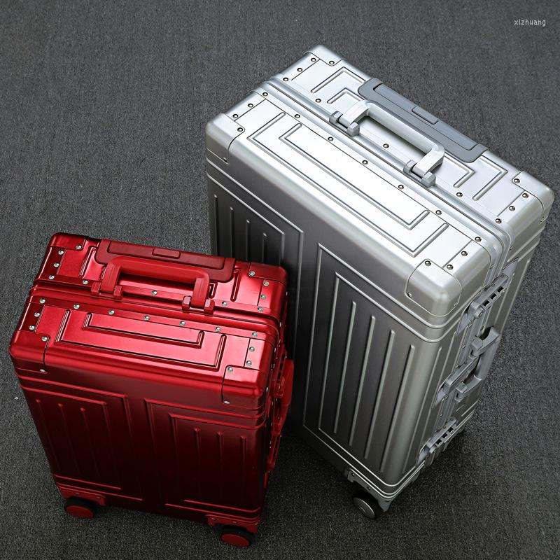 

Suitcases 2023 Selling Aluminum Travel Suitcase Hard Trolly Case Aluminium Luggage 20"24"26"29" Inch