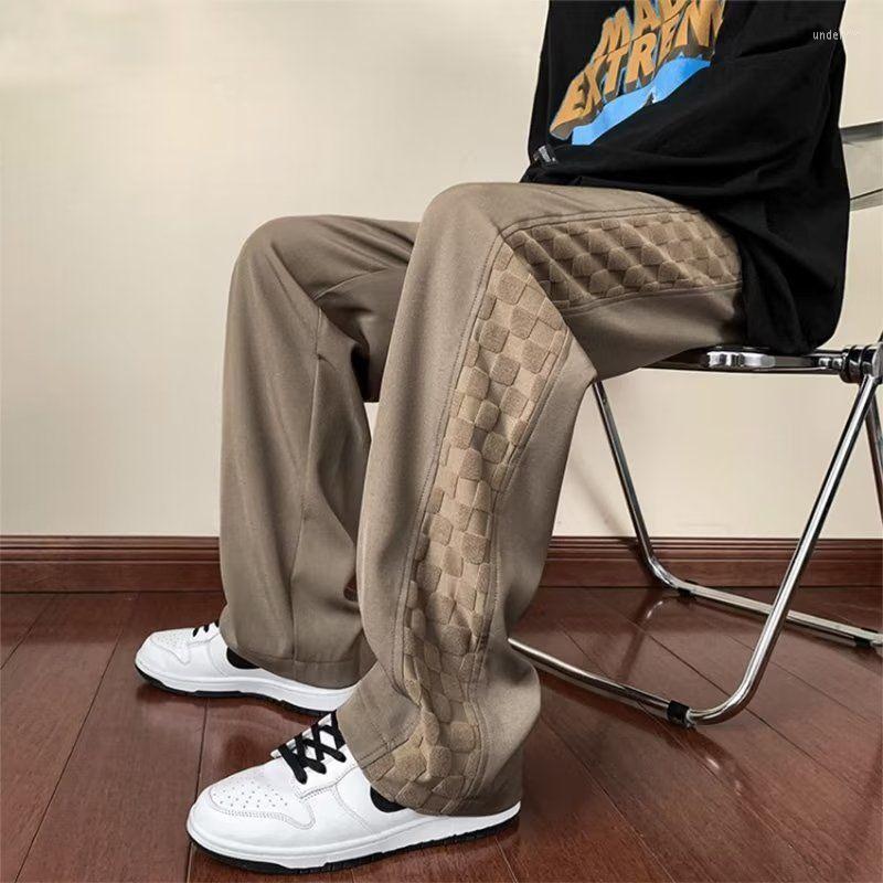 

Men's Pants Spring Autumn Outdoor Casual Loose Sweatpants Men All-match Breathable Drawstring Pocket Wide Leg Jogging Streetwear, Brown