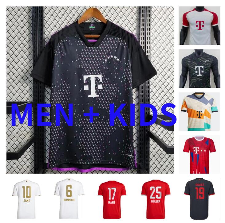 

BAYERN MUNICH soccer jerseys 22 23 GRAVENBERCH SANE DE LIGT MULLER DAVIES KIMMICH football TOP shirts Men Kids kit COMAN 2023 2024 uniform fans player, 22 23 third kids