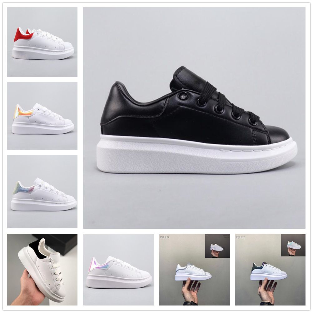

Kids Shoes Fashion White Red Black Dream Blue Single Strap Outsized Youth Sneaker Rubber Sole Soft Calfskin Leather Lace-up Trainers Patchou, #9