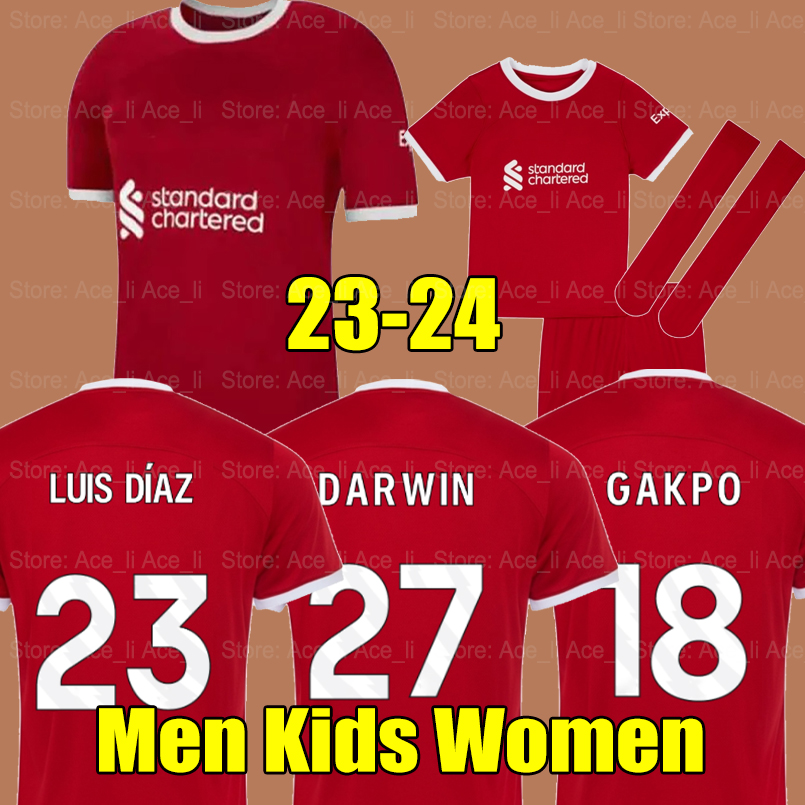 

2023 24 soccer jerseys GAKPO DARWIN 22 23 24 home away Mohamed Liverpool M. SALAH Luis DIaz Alexander Arnold goalkeeper football kit shirts men kids kit uniform 888, 22-23 third