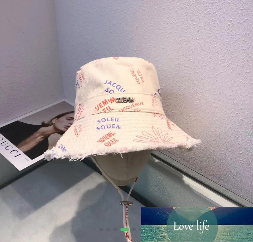 All-match Korean version of large eaves fur-edge fisherman's hat cowboy graffiti fashion alphabet embroidery basin hat trend men's sunscre