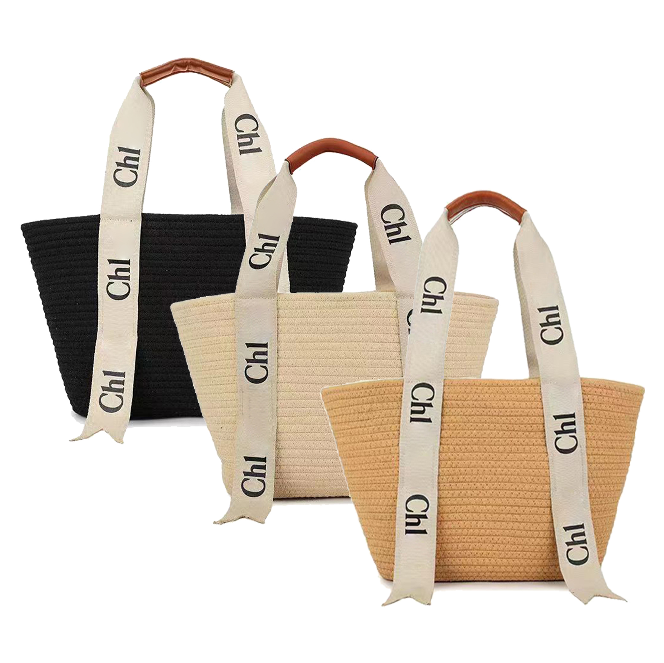 

Designer Woody Raffias basket Straw Beach shopping Bag Womens tote handbag mens clutch bag luxury TB bucket summer weave travel Crossbody city fashion Shoulder bags, Khaki