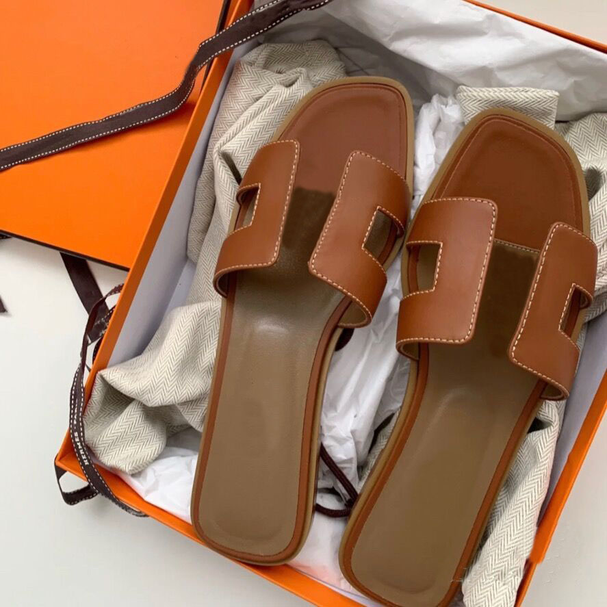 

Classic Flat Heel Sandals Summer Lazy Designer Fashion Beach Slippers Cartoon Big Head Flops Leather Lady Slides Women Shoes 35-42, #15