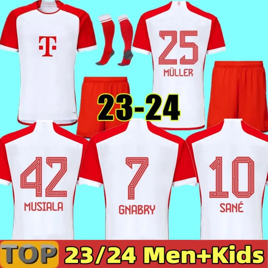 

23 24 MUSIALA soccer jerseys SANE 2023 2024 football shirt GORETZKA GNABRY BAYERNS mUNIch men kids kits KIMMICH fans player sets maillots de foot, 23 24 away aldult bundesliga
