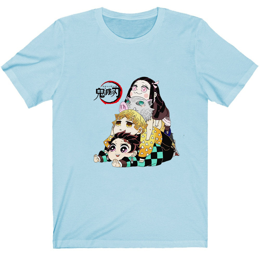 

Designer T-shirt Boys Girls Short Sleeve Women' Cartoon Japanese Anime Print Black Short Sleeve T-shirt Men' and Women' Summer Breathable Casual XS XXXXL Blue