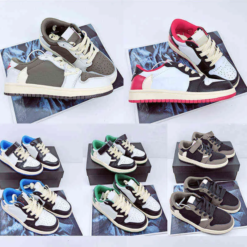 

With Box Infants 1s low Toddler 1 low Kids Basketball Shoes Pine Green Game Royal Scotts Obsidian Chicago Bred Sneakers Multi-Color Tie-Dye