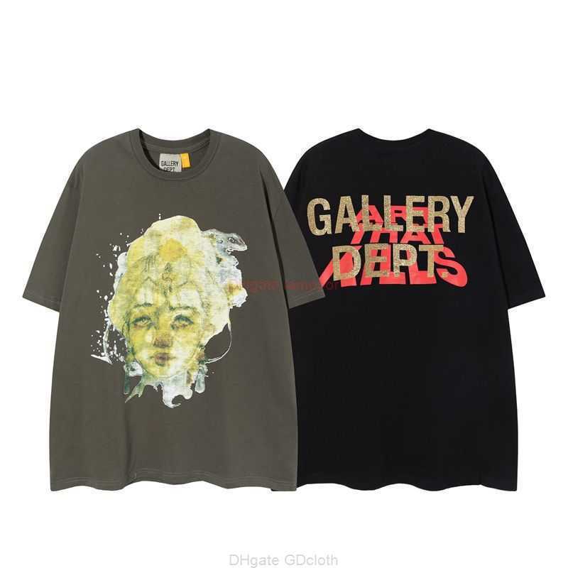 

Designer Fashion Clothing Tees Tshirt Galleryes Depts American Street Gd Wash Water Worn Idol Direct Spray Printed Short Sleeved T-shirts for Men Women Tops for sale, Black