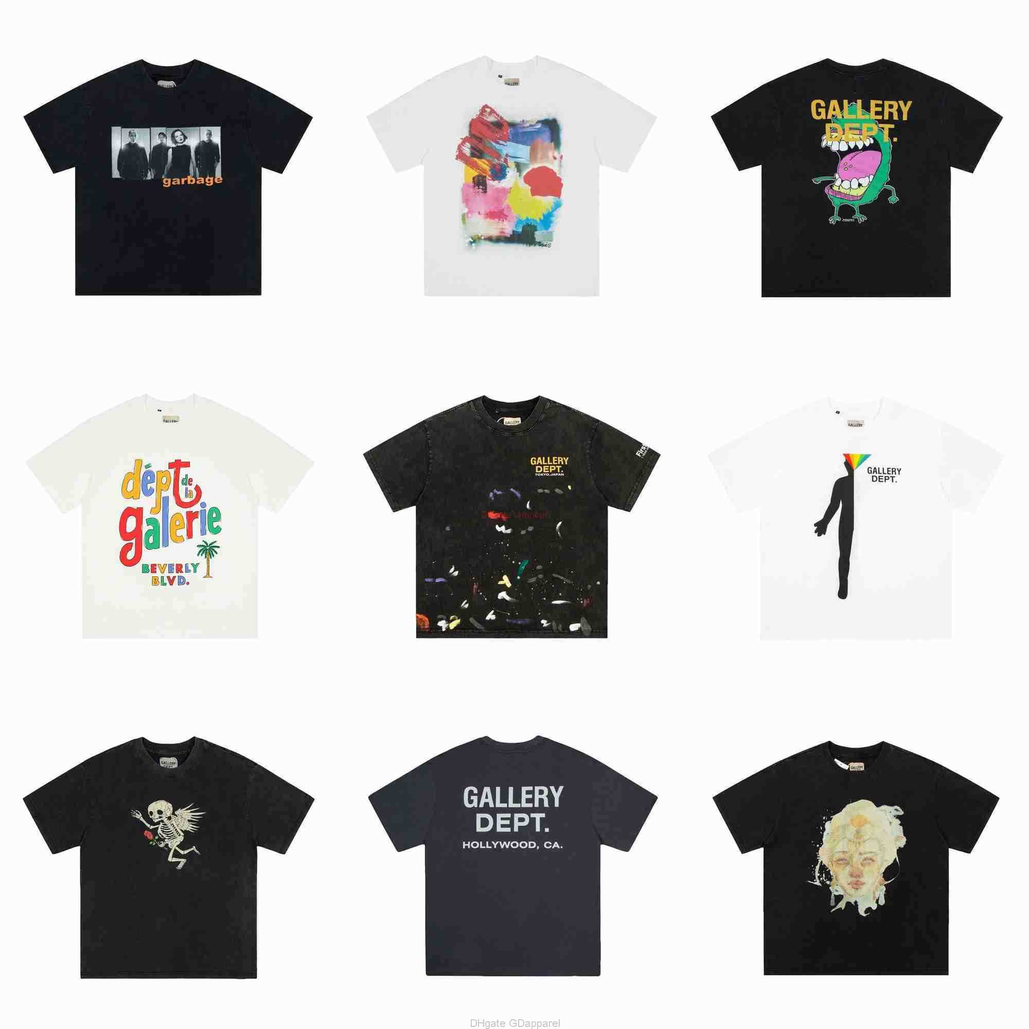 

Designer Fashion Clothing Tees Tshirt High Edition Galleryes Depts Short Sleeve Washed Old American High Street Half Sleeve Vintag Fashion Label Casual Streetwear, White d69#