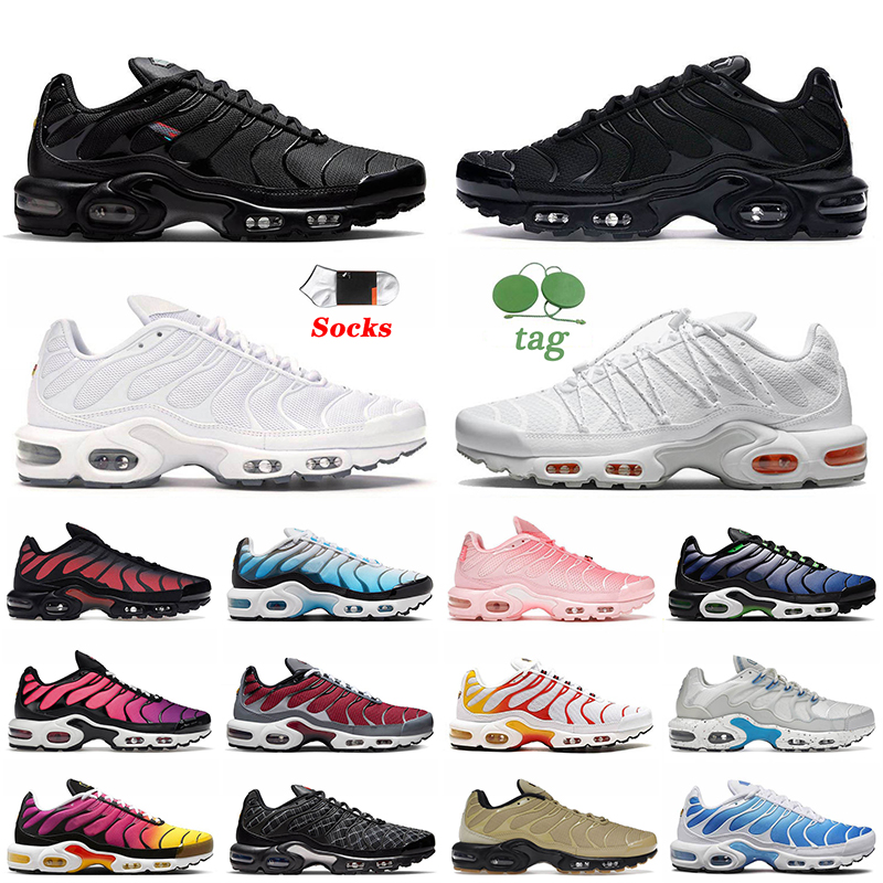

Top Terrascpae Tn Plus Sports Running Shoes Women Men Tns Utility Berlin Unity Atlanta Pink Sky Blue Atlanta Pink Sneakers designers Trainers Biggest size 46, C25 36-46 triple white