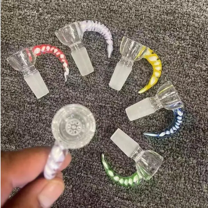 

Glass Bowls For Bong Hookahs Thick Dragon Claw Male Joint 14mm Snowflake horn Bongs Piece Water Pipes Oil Rig Bongs Smoking