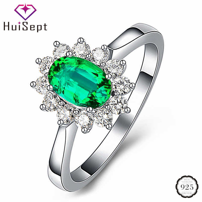 

Band Rings HuiSept Fashion Rings 925 Silver Jewelry for Women Oval Emerald Ruby Zircon Gemstones Ornaments Finger Ring Wedding Party Gifts J230517