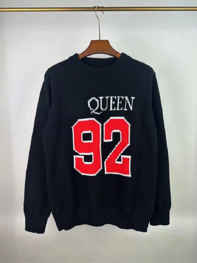 Men's Plus Size Hoodies & Sweatshirts fashion jacquard round neck sweater women's men's same trend high street long-sleeved coat j