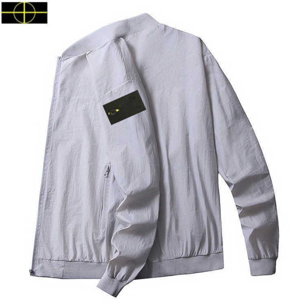 

Stone Island Men's jacket sun protection clothing summer ultra-thin outdoor sports jacket breathable ice silk skin clothing light casual jacket, White