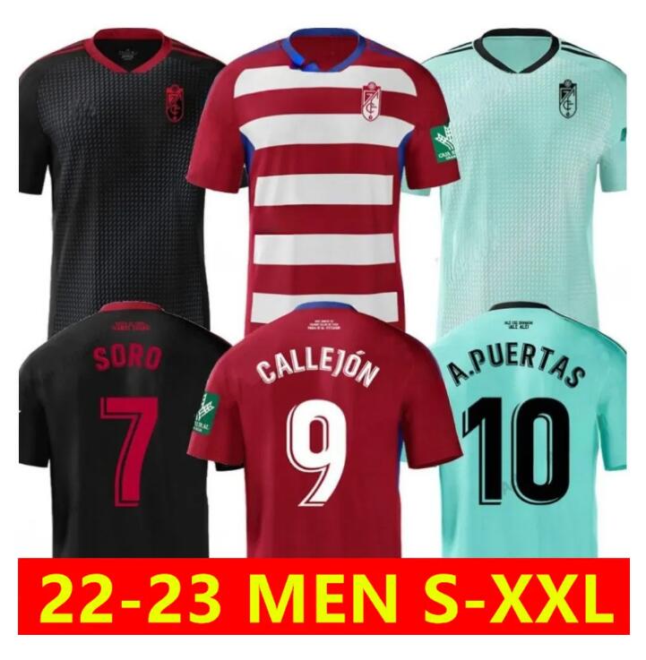 

camiseta 2023 Granada CF soccer jerseys CALLEJON A.PUERTAS SORO UZUNI 22 23 Granada football shirts, 22-23 away