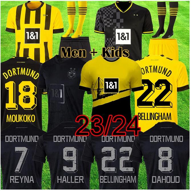 

2023 2024 All Black soccer jerseys HALLER Borussia MOUKOKO 22 23 24 football shirt REUS BELLINGHAM HUMMELS REYNA BRANDT Dortmuns Special men kit kids maillot, 13