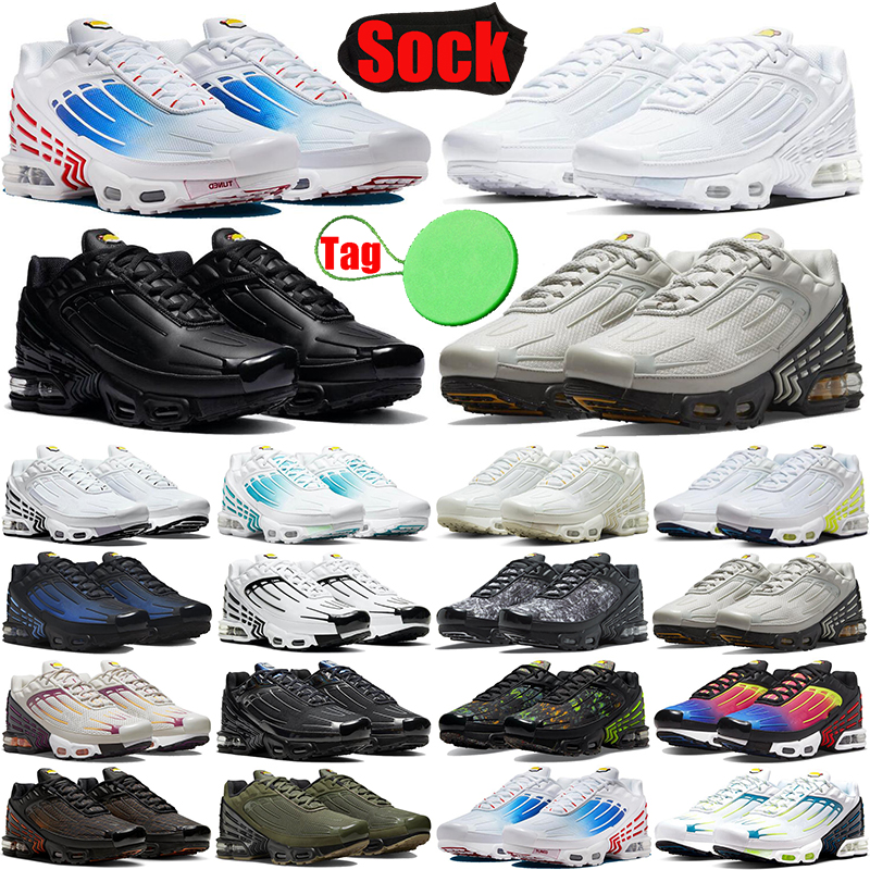 

tn plus tuned 3 tnplus tns running shoes for men women shoe tn3 triple white Black leather Iridescent Green White Red Aqua Blue mens trainers sneakers original, #38 oreo