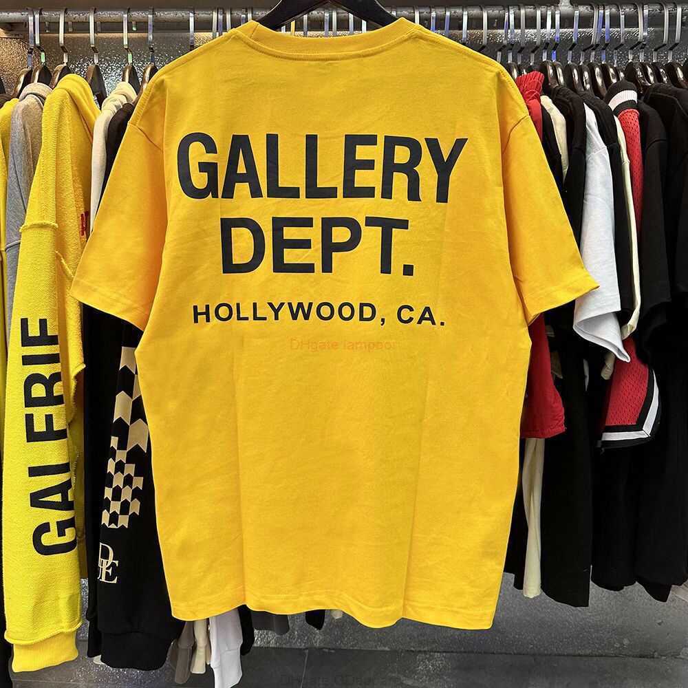 

Designer Fashion Clothing Tees Tshirt Galleryes Depts 23ss Classic Fashion Brand Colorful English Printed Short Sleeve Tshirtmale Female Tee Casual Streetwear To, Yellow