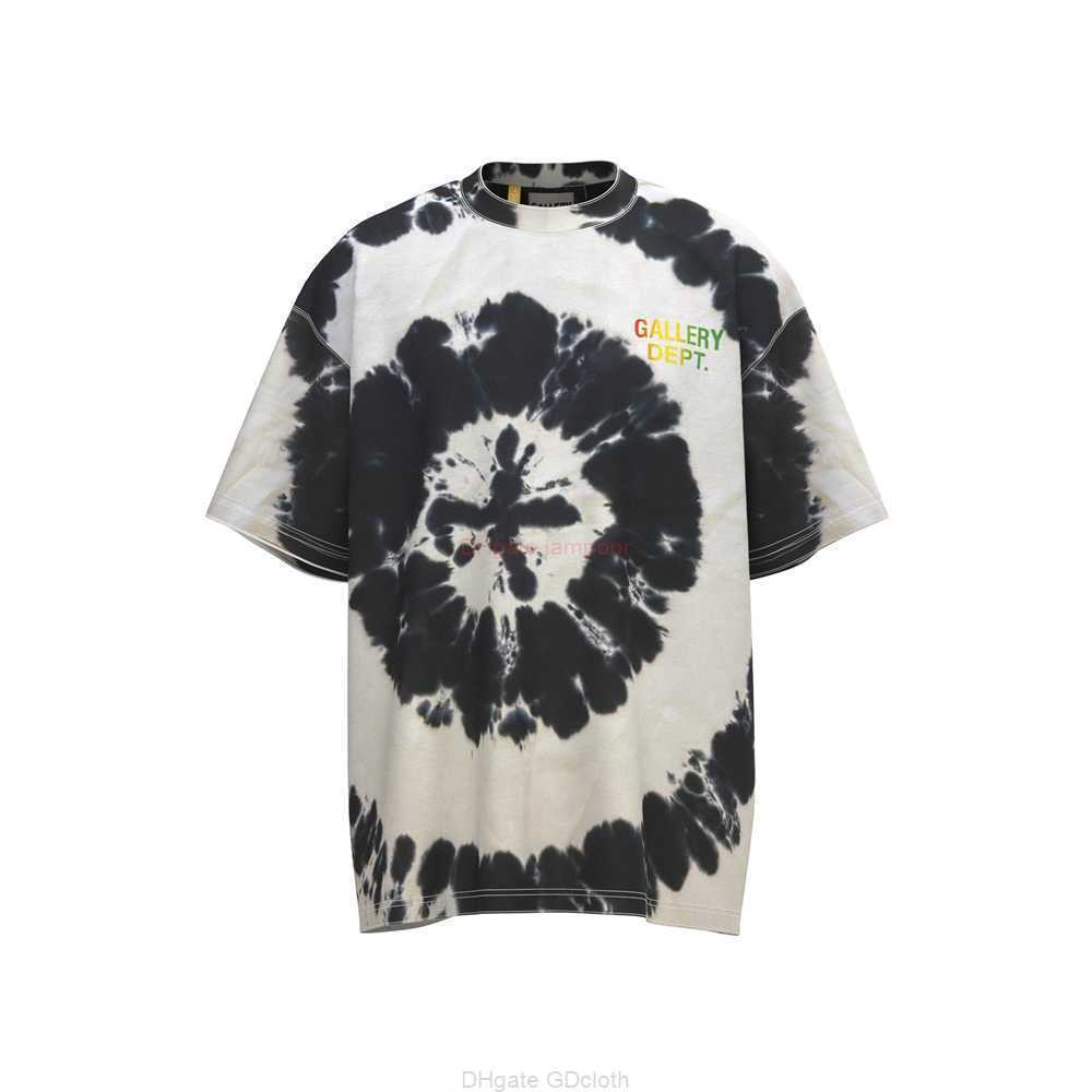 

Designer Fashion Clothing Tees Tshirt Galleryes Depts 23ss New Tie Dye Personalized Printed Letters for Men Women Couples Summer Round Neck Tshirt Luxury Casual Top, Black and white