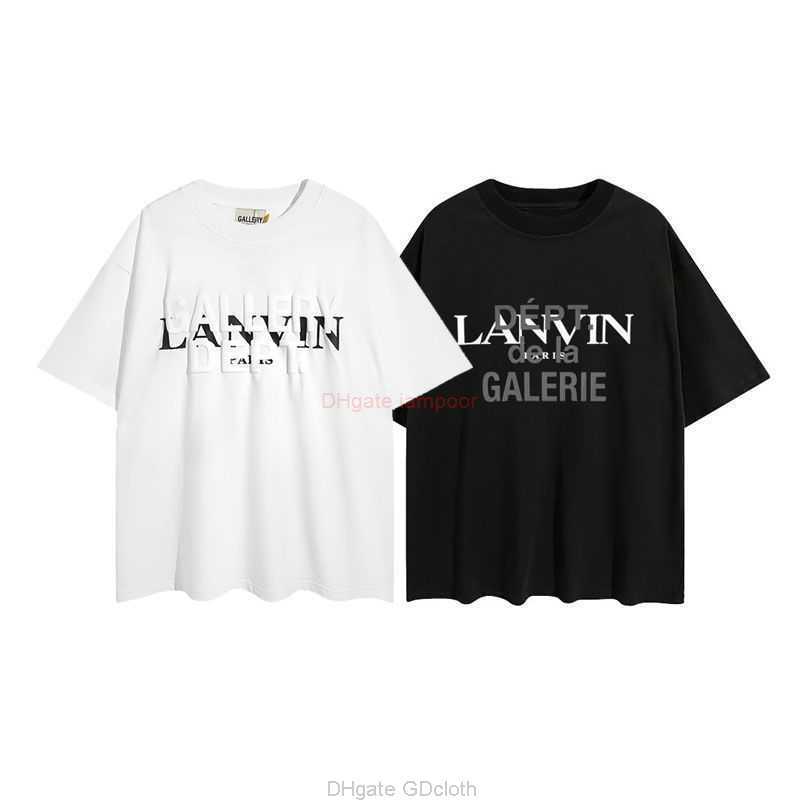 

Designer Fashion Clothing Tees Tshirt Galleryes Depts Langfan Lanvin Co Branded Overlapping Letter Printing Loose Fashion Mens Womens Short Sleeve Tshirt Tops for, Black