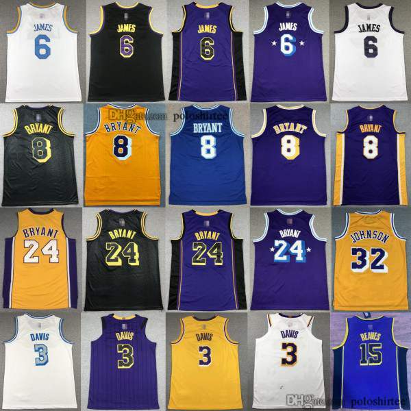 

8 24 Bryant Basketball Jerseys Austin Reaves Anthony 3 Davis 6 23 James LBJ Johnson Jersey Urban edition Breathable mesh, As photo