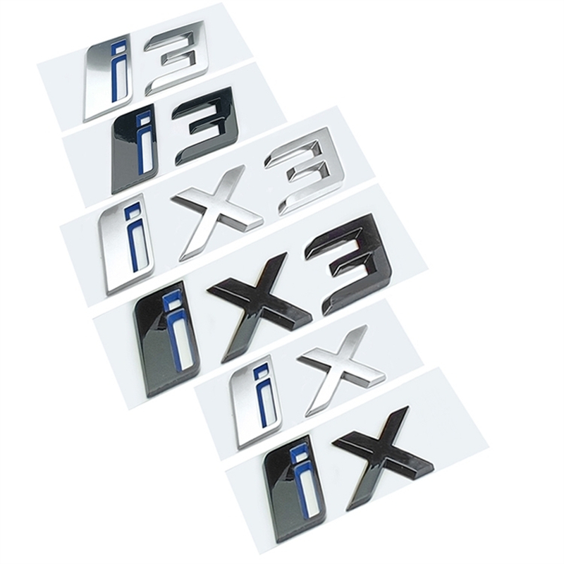 

For BMW i Series i3 ix ix3 3D Letter Emblem Logo Rear Trunk Styling Sticker Decoration Decals Car Accessories, Style