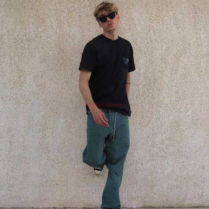 

Designer Fashion Clothing Tees Tshirt Correct Galleryes Depts Short Sleeve Graffiti Print Vintage Washable Old American High Street Tshirt Casual Streetwear Tops, Milk white apricot letter d30