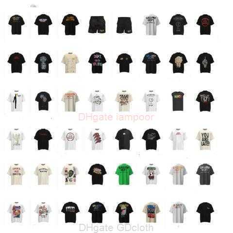 

Designer Fashion Clothing Tees Tshirt High Version American Fashion Label Galleryes Depts Made Old Wash Water Graffiti Print Ins Short Sleeved Tee Luxury Casual Top, 64