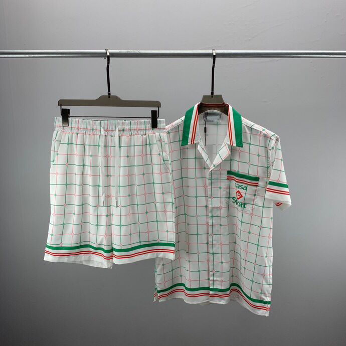 Hommes Plus T-shirts Polos 2023 été nouvelle mode col rond t-shirt coton à manches courtes chemise hawaïenne plage impression chemise Shorts cost
