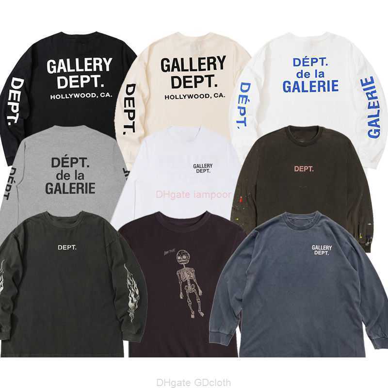 

Designer Fashion Clothing Tees Tshirt Galleryes Deptsventage Waffle Washed Fire American Fashion Label Autumn Long Sleeved Tshirt Luxury Casual Tops Streetwear R, Waffle apricot