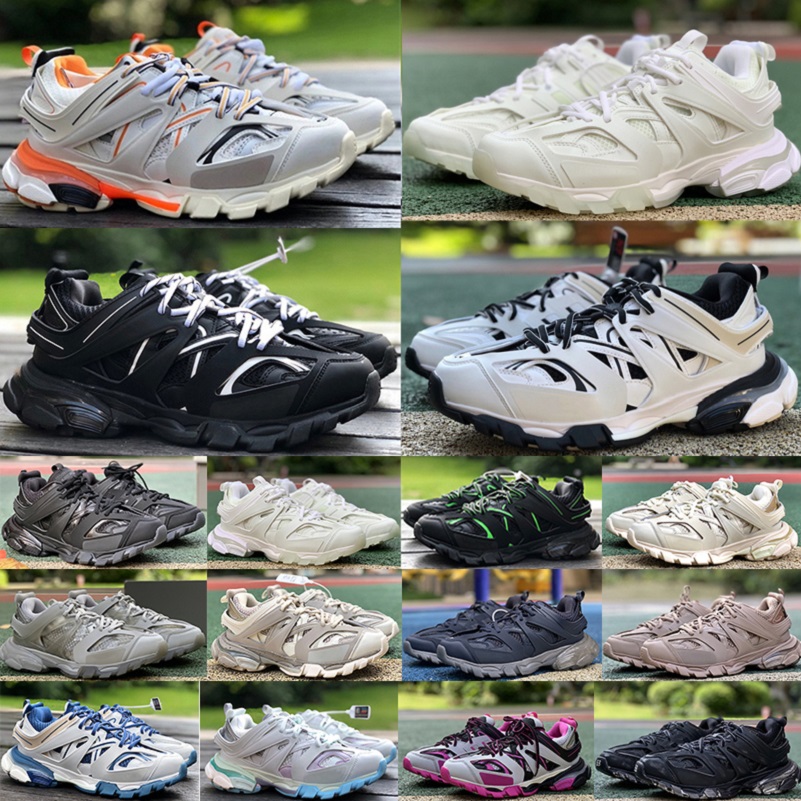 

Luxury brand Designer Men Women Casual Shoes Track 3 3.0 Triple white black Sneakers T.s. Gomma leather Trainer Nylon Printed Platform trainers shoes with box 36-45, Color#3