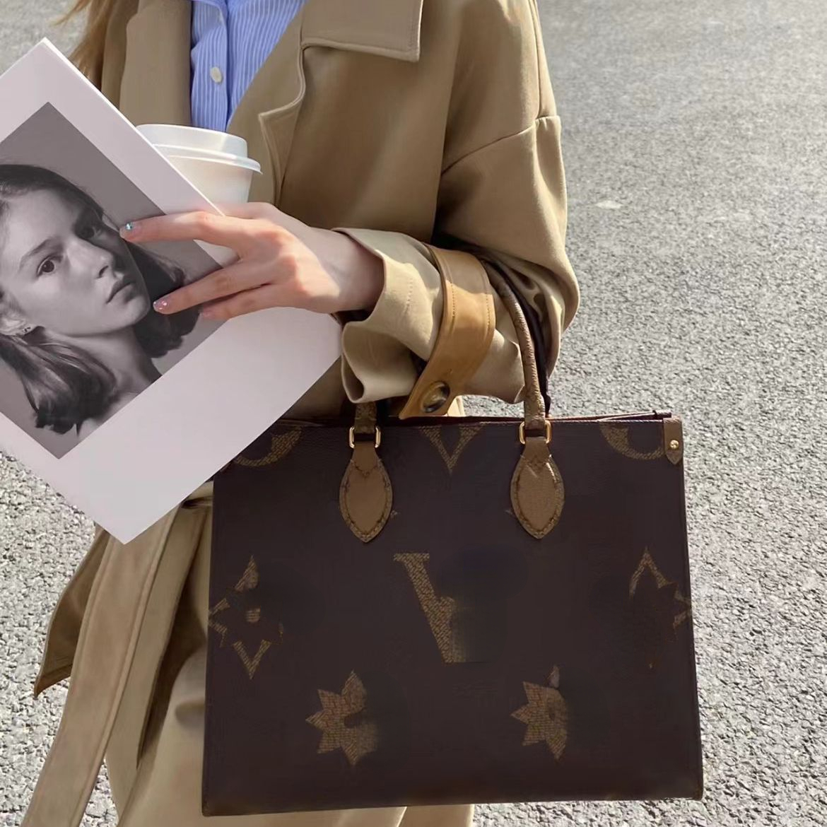 

10A Luxury designer bags on the go tote bag Shoulder Clutch Bags Crossbody Shopping louse viutn handbags Purses Letters Flowers Floral One Handle Wallet Backpack, Color g-black