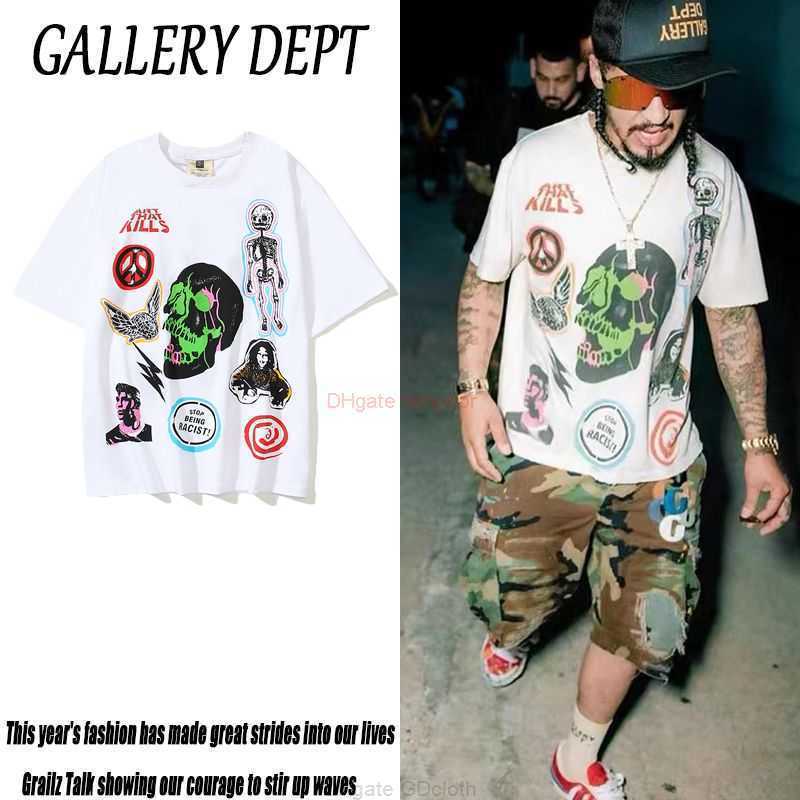 

Designer Fashion Clothing Tees Tshirt Galleryes Depts Rock Portrait High Street Half Sleeve Summer Leisure Sports American Loose Short Sleeve T-shirt for Men Women, High street white gz-3289