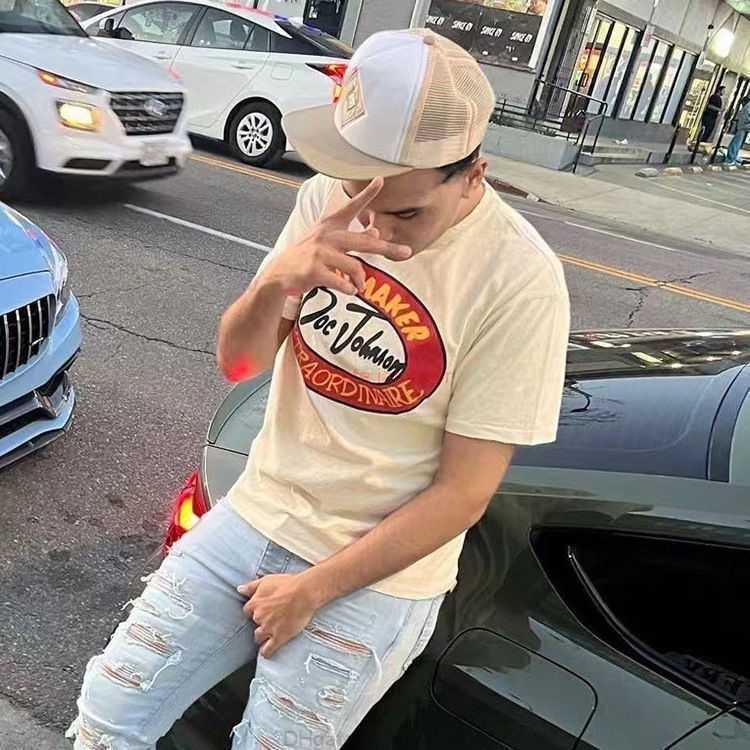 

Designer Fashion Clothing Tees Tshirt Galleryes Depts Gold Plated Letter Printing Short Sleeve Casual Loose Fashion Brand Couple Tshirt Summer Casual Streetwear T, Rice apricot color