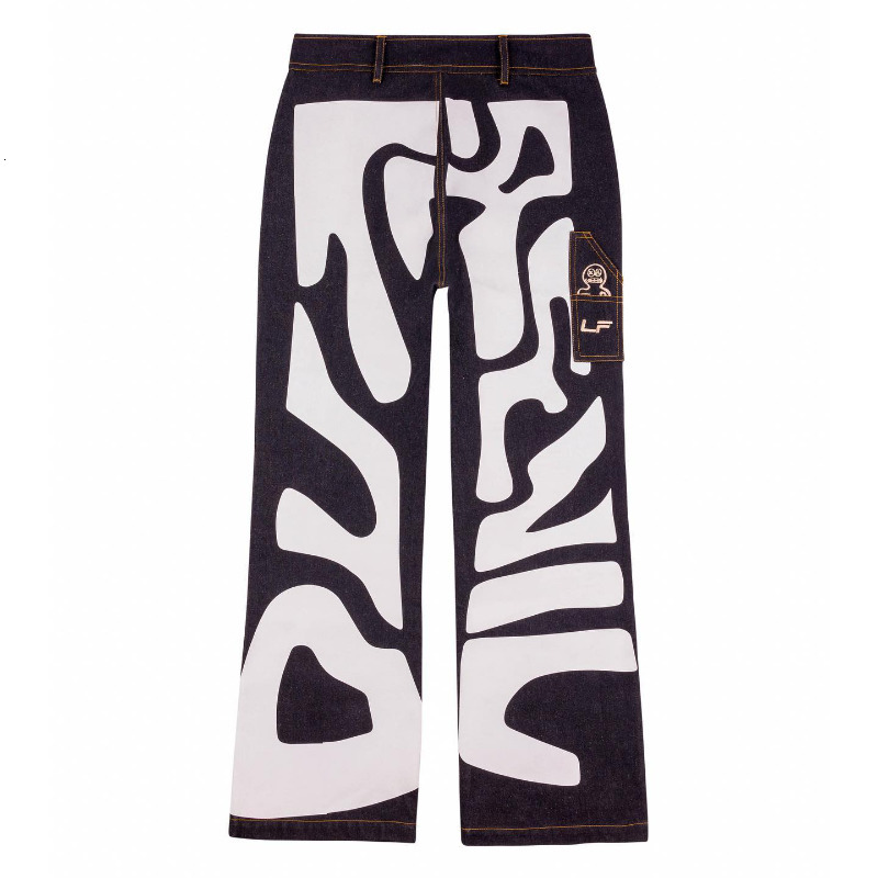 

Mens Jeans Wide leg Casual Print Graphic Hip hop Fashion Streetwear Y2k Black Straight Baggy Rare Humans 230516