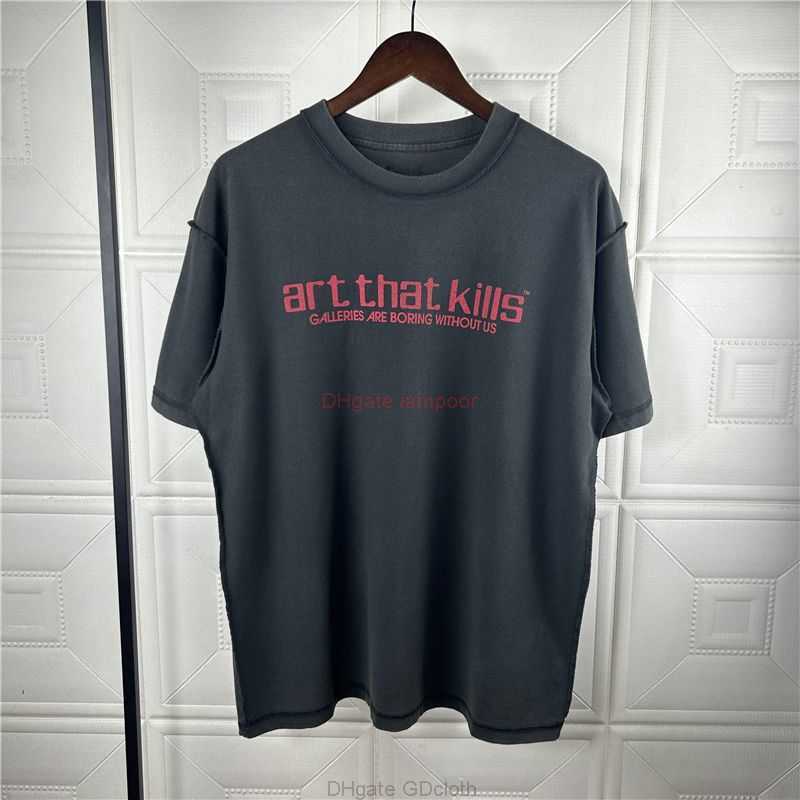 

Designer Fashion Clothing Tees Tshirt Galleryes Depts Letter Print High Street Loose in Sideout Reverse Short Sleeve Fog High Street Wide Tshirt Fashion Luxury Casu, Black
