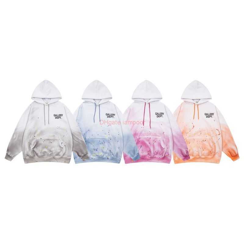 

Designer Clothing Galleries Men' Sweatshirts Galleryes Depts Tie Dyed Ink Splashing Hand-painted Graffiti Fog High Street Loose Hoodie Sweater Unisex Ins for sale, Shipping fee
