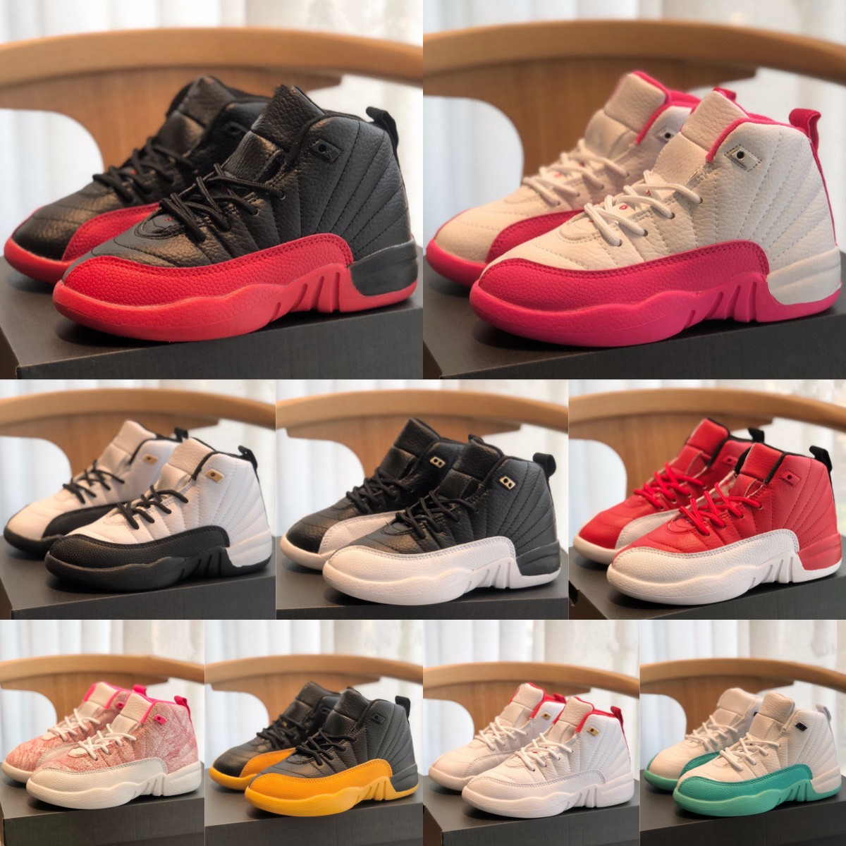 

Kids Shoes 12s Basketball 12 Sneakers Running Children Youth Sport Trainers Light Aqua Fiba Toddler Flu Game Arctic Pink Toddler Boys Girls Black Gold Playoffs Shoe