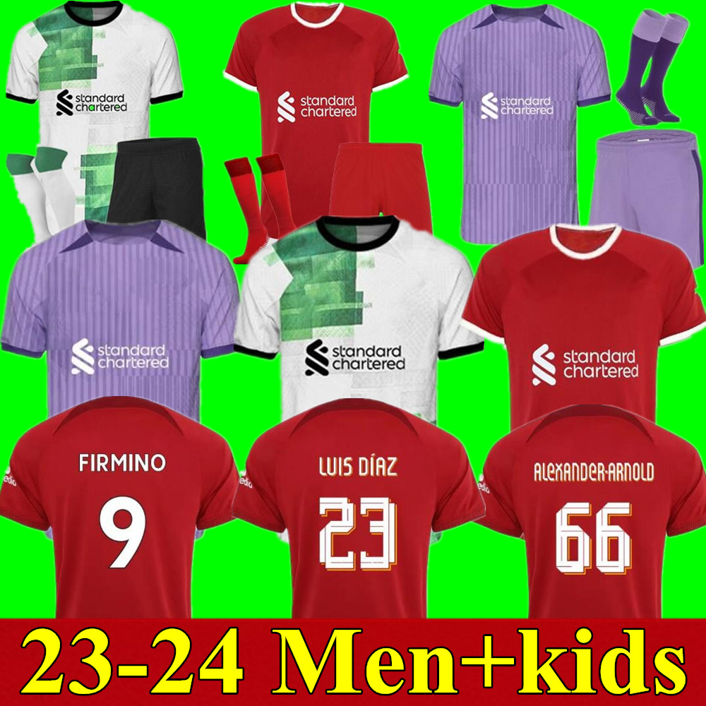 

23 24 soccer jerseys Luis Dlaz jersey ALEXANDER ARNOLD SALAH 2023 2024 FIRMINO DARWIN THIAGO DIOGO J football shirts VIRGIL MILNER men kids wiht socks uniform, Kids away