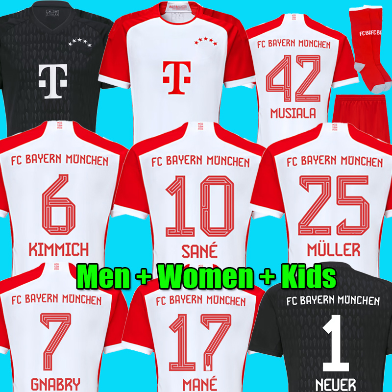 

23 24 MUSIALA soccer jerseys SANE 2023 2024 football shirt GORETZKA GNABRY BAYERNS mUNIch men kids kits KIMMICH fans player sets, Men home patch